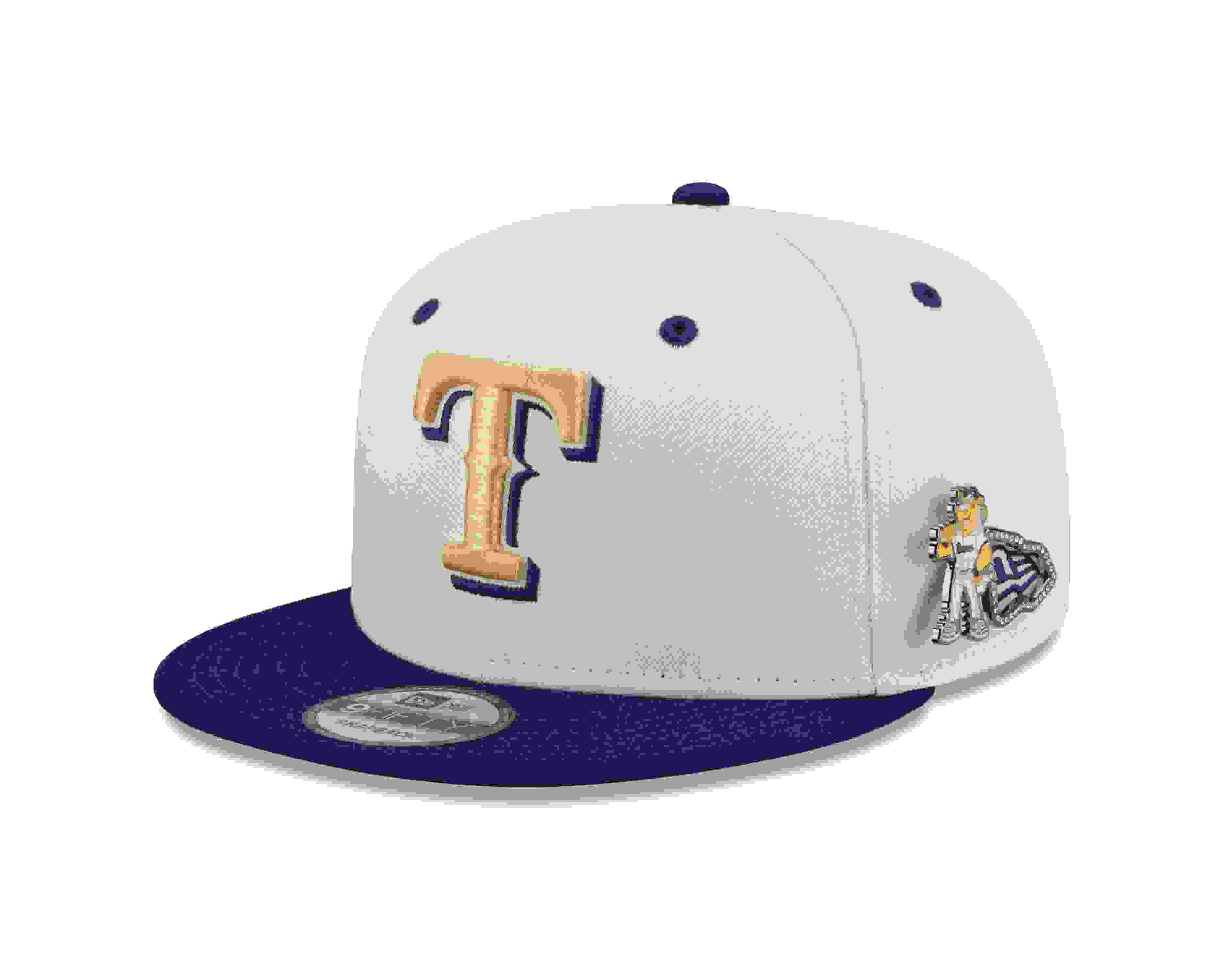 New Era Texas Rangers 9FIFTY Mascot Pin Off-White Snapback Hat